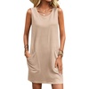 image:imageEkouaer Womens Nightgown Sleeveless Nightgowns for Women with Pocekts Tank Dress Crew Neck Sleepwear SXXLChampagne