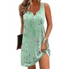 image:imageEkouaer Womens Tank Nightgown V Neck Sleepshirts Soft Sleeveless Chemise Nightdress SXXLLight Green Floral