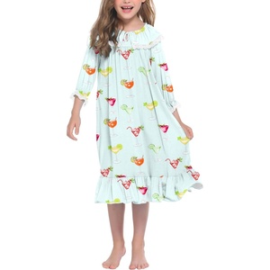 image:imageEkouaer Girls Nightgowns Toddler Pajamas Dress Sleep Nightshirts Princess Soft Sleepwear for KidsLight Green Cocktail Glass