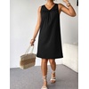 image:imageEkouaer Cotton Nightgowns for Women Sleeveless Night Gown Tank Sleepshirt Wide Strap V Neck Nightshirt S3XLBlack