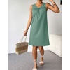 image:imageEkouaer Cotton Nightgowns for Women Sleeveless Night Gown Tank Sleepshirt Wide Strap V Neck Nightshirt S3XLGreen