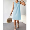 image:imageEkouaer Cotton Nightgowns for Women Sleeveless Night Gown Tank Sleepshirt Wide Strap V Neck Nightshirt S3XLLight Blue