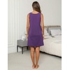 image:imageEkouaer Cotton Nightgowns for Women Sleeveless Night Gown Tank Sleepshirt Wide Strap V Neck Nightshirt S3XLPurple