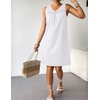 image:imageEkouaer Cotton Nightgowns for Women Sleeveless Night Gown Tank Sleepshirt Wide Strap V Neck Nightshirt S3XLWhite
