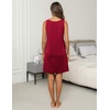 image:imageEkouaer Cotton Nightgowns for Women Sleeveless Night Gown Tank Sleepshirt Wide Strap V Neck Nightshirt S3XLWine Red