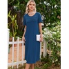 image:imageEkouaer Nightgowns for Women Long Night Gown Pleated Moo Moos Short Sleeve House Dress Plus Size Lounge Dress S5XLBlue