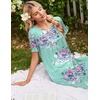 image:imageEkouaer Nightgowns for Women Long Night Gown Pleated Moo Moos Short Sleeve House Dress Plus Size Lounge Dress S5XLBlue Flower
