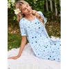 image:imageEkouaer Nightgowns for Women Long Night Gown Pleated Moo Moos Short Sleeve House Dress Plus Size Lounge Dress S5XLBlue Star Moon