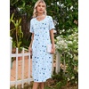 image:imageEkouaer Nightgowns for Women Long Night Gown Pleated Moo Moos Short Sleeve House Dress Plus Size Lounge Dress S5XLBlue Star Moon