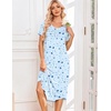 image:imageEkouaer Nightgowns for Women Long Night Gown Pleated Moo Moos Short Sleeve House Dress Plus Size Lounge Dress S5XLBlue Star Moon