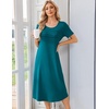 image:imageEkouaer Nightgowns for Women Long Night Gown Pleated Moo Moos Short Sleeve House Dress Plus Size Lounge Dress S5XLBluegreen
