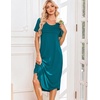 image:imageEkouaer Nightgowns for Women Long Night Gown Pleated Moo Moos Short Sleeve House Dress Plus Size Lounge Dress S5XLBluegreen