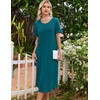 image:imageEkouaer Nightgowns for Women Long Night Gown Pleated Moo Moos Short Sleeve House Dress Plus Size Lounge Dress S5XLBluegreen