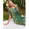 image:imageEkouaer Nightgowns for Women Long Night Gown Pleated Moo Moos Short Sleeve House Dress Plus Size Lounge Dress S5XLGreen Floral