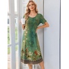 image:imageEkouaer Nightgowns for Women Long Night Gown Pleated Moo Moos Short Sleeve House Dress Plus Size Lounge Dress S5XLGreen Floral