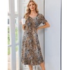 image:imageEkouaer Nightgowns for Women Long Night Gown Pleated Moo Moos Short Sleeve House Dress Plus Size Lounge Dress S5XLLeopard Print