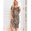 image:imageEkouaer Nightgowns for Women Long Night Gown Pleated Moo Moos Short Sleeve House Dress Plus Size Lounge Dress S5XLLeopard Print