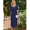 image:imageEkouaer Nightgowns for Women Long Night Gown Pleated Moo Moos Short Sleeve House Dress Plus Size Lounge Dress S5XLNavy Blue