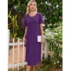 image:imageEkouaer Nightgowns for Women Long Night Gown Pleated Moo Moos Short Sleeve House Dress Plus Size Lounge Dress S5XLPurple