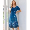 image:imageEkouaer Nightgowns for Women Long Night Gown Pleated Moo Moos Short Sleeve House Dress Plus Size Lounge Dress S5XLRoyalblue Floral