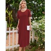 image:imageEkouaer Nightgowns for Women Long Night Gown Pleated Moo Moos Short Sleeve House Dress Plus Size Lounge Dress S5XLWine Red