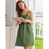 image:imageEkouaer Silky Satin Nightgown for Women Sleeveless Sleepwear Tank O Neck Night Shirts Pleated Sleepshirt Casual Dress S3XLArmy Green