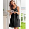 image:imageEkouaer Silky Satin Nightgown for Women Sleeveless Sleepwear Tank O Neck Night Shirts Pleated Sleepshirt Casual Dress S3XLBlack