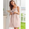 image:imageEkouaer Silky Satin Nightgown for Women Sleeveless Sleepwear Tank O Neck Night Shirts Pleated Sleepshirt Casual Dress S3XLChampagne