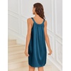 image:imageEkouaer Silky Satin Nightgown for Women Sleeveless Sleepwear Tank O Neck Night Shirts Pleated Sleepshirt Casual Dress S3XLDeep Blue