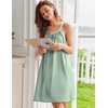 image:imageEkouaer Silky Satin Nightgown for Women Sleeveless Sleepwear Tank O Neck Night Shirts Pleated Sleepshirt Casual Dress S3XLLight Green