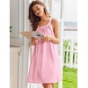 image:imageEkouaer Silky Satin Nightgown for Women Sleeveless Sleepwear Tank O Neck Night Shirts Pleated Sleepshirt Casual Dress S3XLLight Pink