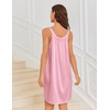 image:imageEkouaer Silky Satin Nightgown for Women Sleeveless Sleepwear Tank O Neck Night Shirts Pleated Sleepshirt Casual Dress S3XLLight Pink