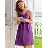 image:imageEkouaer Silky Satin Nightgown for Women Sleeveless Sleepwear Tank O Neck Night Shirts Pleated Sleepshirt Casual Dress S3XLPurple