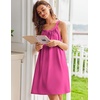image:imageEkouaer Silky Satin Nightgown for Women Sleeveless Sleepwear Tank O Neck Night Shirts Pleated Sleepshirt Casual Dress S3XLRose Red