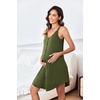 image:imageEkouaer Women 3 in 1 Labor and DeliveryMaternityNursing Nightgown Button Down Sleeveless Pregnancy Dress for BreastfeedingArmy Green