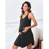image:imageEkouaer Women 3 in 1 Labor and DeliveryMaternityNursing Nightgown Button Down Sleeveless Pregnancy Dress for BreastfeedingBlack