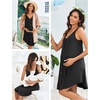 image:imageEkouaer Women 3 in 1 Labor and DeliveryMaternityNursing Nightgown Button Down Sleeveless Pregnancy Dress for BreastfeedingBlack