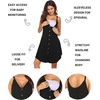 image:imageEkouaer Women 3 in 1 Labor and DeliveryMaternityNursing Nightgown Button Down Sleeveless Pregnancy Dress for BreastfeedingBlack