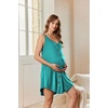 image:imageEkouaer Women 3 in 1 Labor and DeliveryMaternityNursing Nightgown Button Down Sleeveless Pregnancy Dress for BreastfeedingCeramic Green