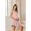 image:imageEkouaer Women 3 in 1 Labor and DeliveryMaternityNursing Nightgown Button Down Sleeveless Pregnancy Dress for BreastfeedingDusty Pink