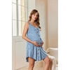 image:imageEkouaer Women 3 in 1 Labor and DeliveryMaternityNursing Nightgown Button Down Sleeveless Pregnancy Dress for BreastfeedingLight Blue Floral