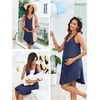 image:imageEkouaer Women 3 in 1 Labor and DeliveryMaternityNursing Nightgown Button Down Sleeveless Pregnancy Dress for BreastfeedingNavy Blue