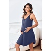 image:imageEkouaer Women 3 in 1 Labor and DeliveryMaternityNursing Nightgown Button Down Sleeveless Pregnancy Dress for BreastfeedingNavy Blue