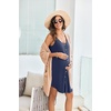 image:imageEkouaer Women 3 in 1 Labor and DeliveryMaternityNursing Nightgown Button Down Sleeveless Pregnancy Dress for BreastfeedingNavy Blue