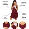 image:imageEkouaer Women 3 in 1 Labor and DeliveryMaternityNursing Nightgown Button Down Sleeveless Pregnancy Dress for BreastfeedingWine Red