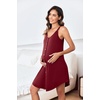 image:imageEkouaer Women 3 in 1 Labor and DeliveryMaternityNursing Nightgown Button Down Sleeveless Pregnancy Dress for BreastfeedingWine Red