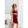 image:imageEkouaer Women 3 in 1 Labor and DeliveryMaternityNursing Nightgown Button Down Sleeveless Pregnancy Dress for BreastfeedingWine Red