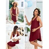 image:imageEkouaer Women 3 in 1 Labor and DeliveryMaternityNursing Nightgown Button Down Sleeveless Pregnancy Dress for BreastfeedingWine Red