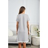 image:imageEkouaer Women Striped Nightgowns Button Down Sleepshirts Short Sleeves Nightshirts01 Aagrey Striped
