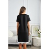 image:imageEkouaer Women Striped Nightgowns Button Down Sleepshirts Short Sleeves Nightshirts01 Black
